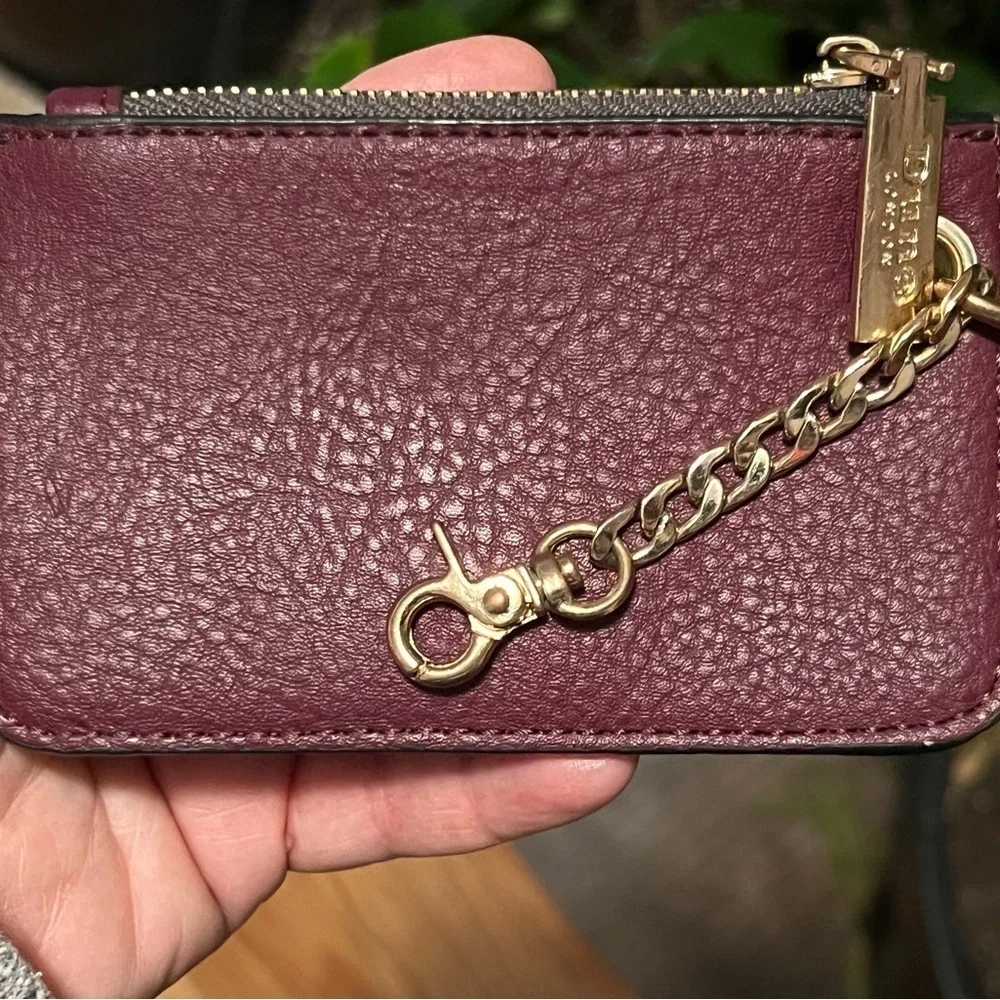 Dune London Leather Coin Purse Wallet With Gold-Tone Chain W/ Lobster Clasp EUC